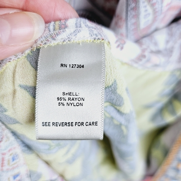 Vincente Boho Mixed Media Print Embroidered Floral Semi Sheer Kimono - Picture 14 of 16